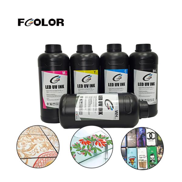 FCOLOR Ink Manufacturer Hard Soft LED 1000ML UV Ink for Epson Xp600 Tx800 I1600 I3200 L805 DX4 Dx5 DX7 Dx10 Uv Printer Head