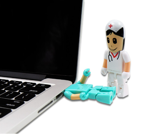 Белый УСБ характера управляет диском мультфильма у доктора Пендриве, ручкой 8гб памяти медсестры 16гб милой