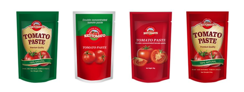 OEM Stand Up Sachet из 100 г двойной концентрированной томатной пасты с чистотой от 30% до 100%
