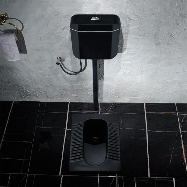 Bathroom Matt Black Ceramic Squatting Pan Satin Surface Finish