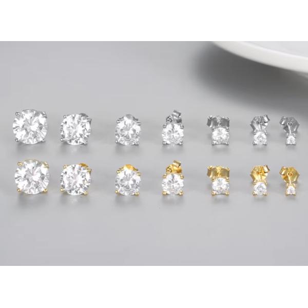 Boucles d'oreilles de mode coréennes bijoux 925 argent classique classique boucles d'oreilles en diamant unique 2-10 mm boucles d'oreilles en zirconie pour femmes