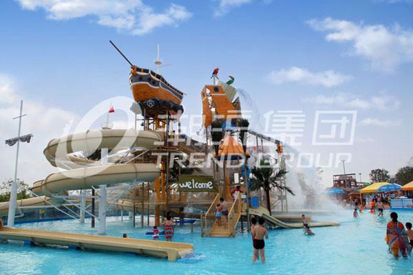 Steel Structure Parks With Water Playgrounds Open And Close Spiral Water Slides