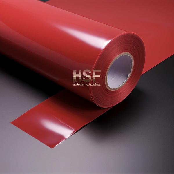 Film de libération de PE rouge opaque de 40 μm, séché par les UV en silicone, destiné à la protection et à l'emballage, aux rubans, à l'étiquetage et aux graphiques