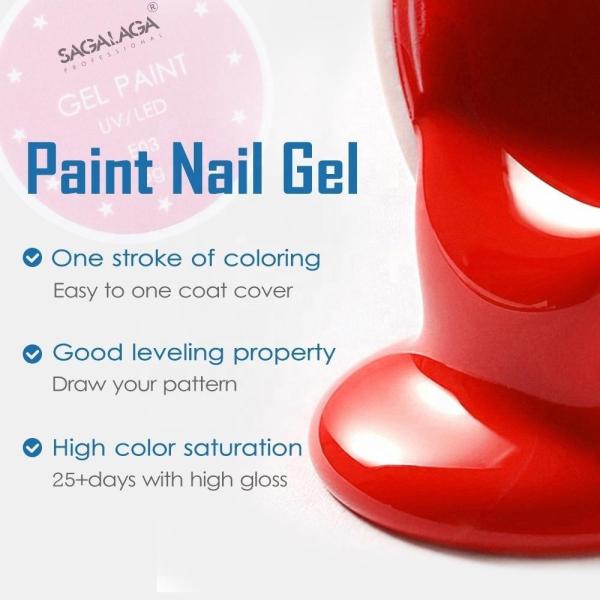 UV Gel Painting Pod Pink Paints for One Stroke Nails No Wipe Gel Design