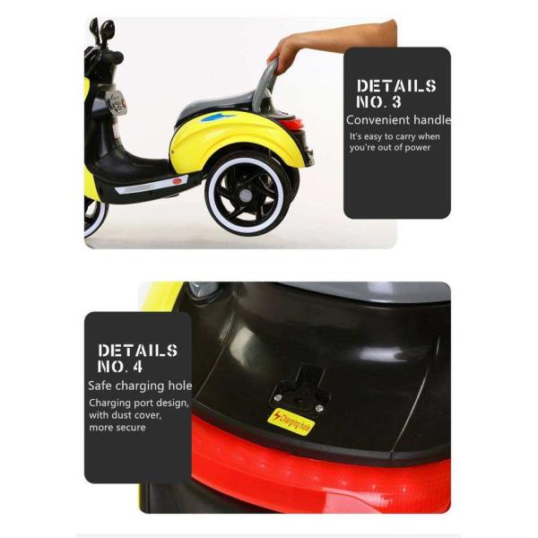 Мини-тройка на игрушечном автомобиле 6В электрический мотоцикл для детей