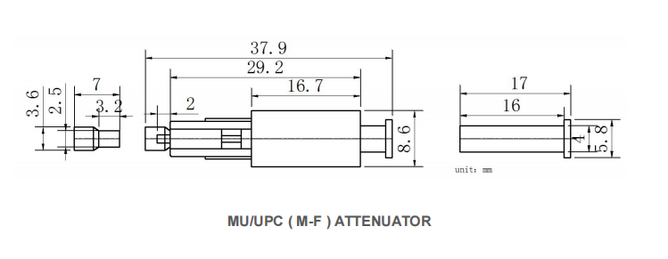 MU/UPC Male-Female Attenuator Low RL High Performance