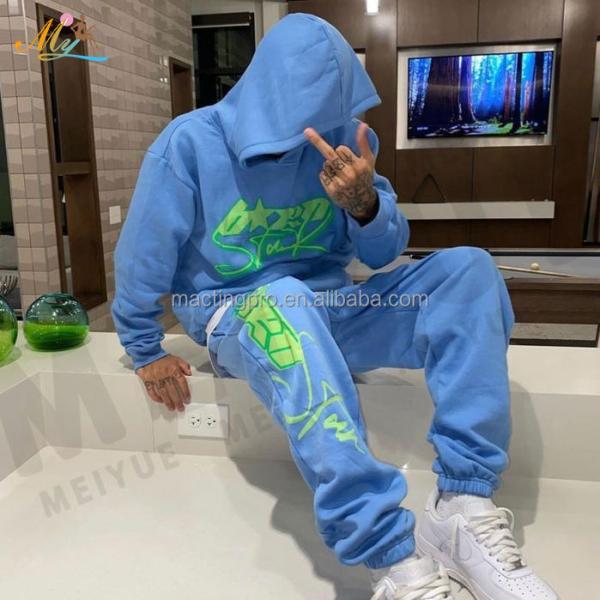 4xl 5xl Gender Specific 3D Puff Print Hoodie Tracksuit Mens Joggers Set Men'S Style