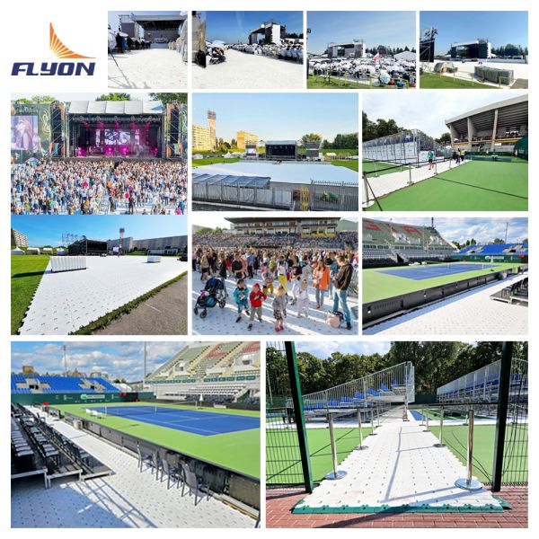 High Impact Resistance Portable Event Flooring with Interlocking Design and 260 Tons/Sq.m Load Capacity