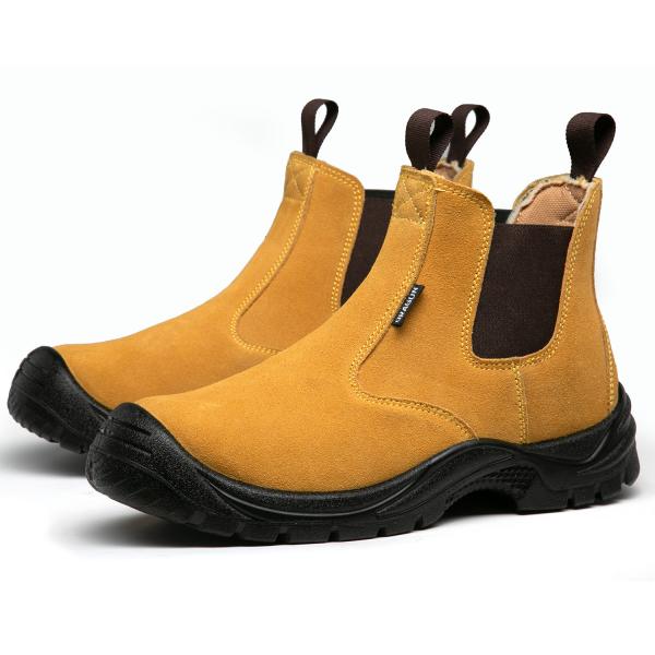 Waterproof Steel Toe Cap Chelsea Boots Mens Yellow Work Boots