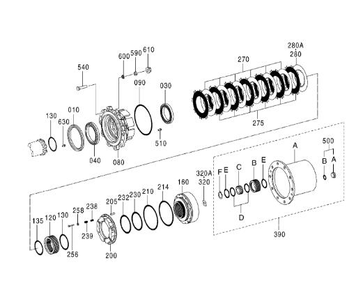 1139708 1139723 1234605 ZX210W-3 ZX190W-3 ZX170W-3 Axel Gear Ring And Planetary Carrier Hitachi Parts