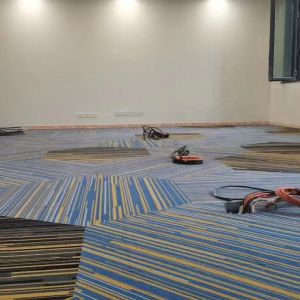 Commercial Room Plush Printed Luxury Carpet Tiles 50x50 60.96x60.96 Tile Hotel Carpet
