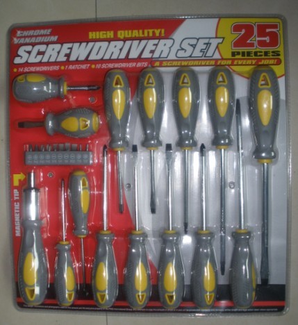 25 pcs screwdriver tool set ,with 10 pcs bits