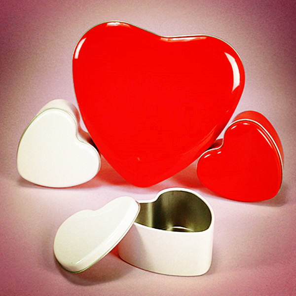  Color Heart Shape Tin Box For Candy/Sweet/Chocolate/Cookies