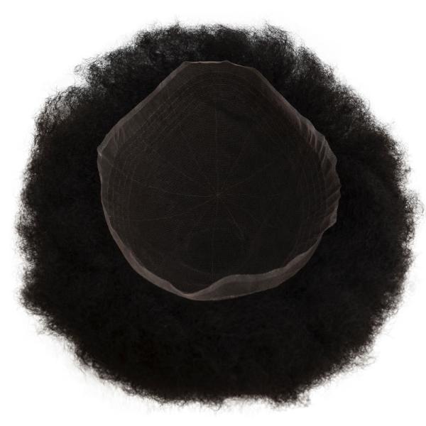 Toupee Texture 24mm Afro Kinky Curly Swiss Lace Men Hair Units Natural Human Hair Wig