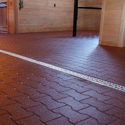Dog Bone Shape Interlocking Rubber Floor Mats SBR Rubber Granules Material