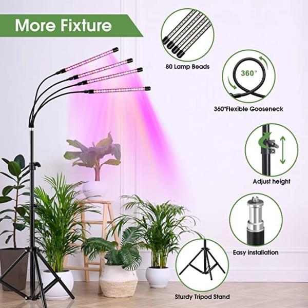 DC5V  LED Growth Lamp Tripod Standing Grow Lights For Seedlings