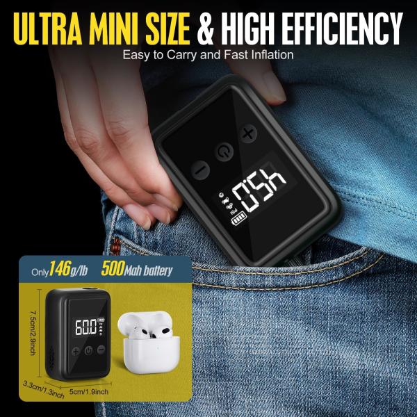 YANTU AM51 Portable Digital Mini Electric Bicycle Motorbike Air Pump for Tyre Pumping
