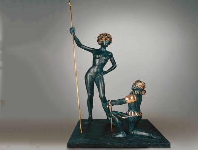 Handmade Bronze Modern Interior Sculptures Metal Art Painted Abstract Figure
