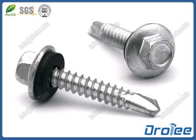 Stainless 410 Self Drilling Screw with Neoprene Washer, Hex Flange Washer Head