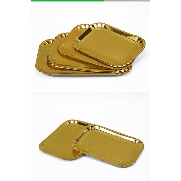 340*450*20mm biodegradable disposable dishes gold eco friendly paper plates