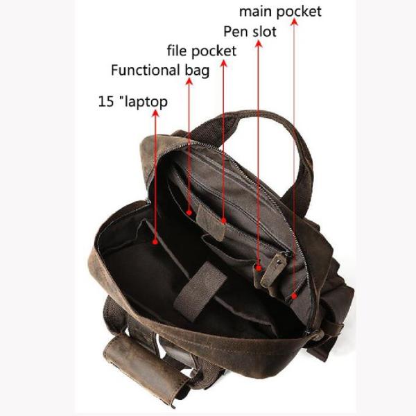 Перемещения Cowhide первого слоя людей рюкзак ретро