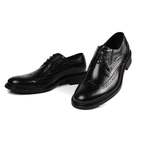 High Cow Mens Leather Brogue Shoes , Business Goodyear Handmade Shoes