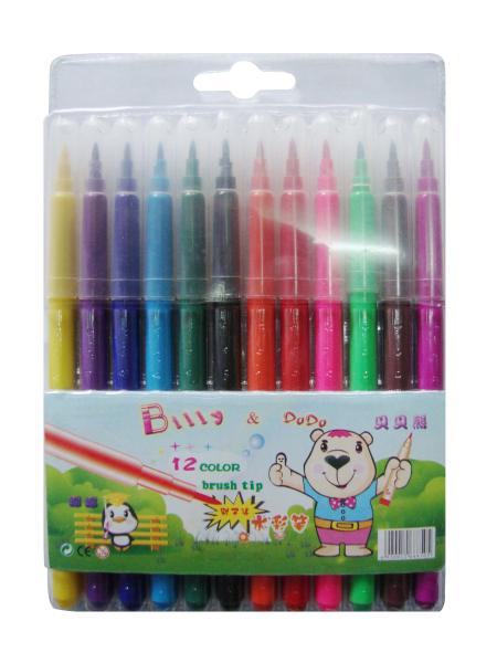 wholesale colorful 12pcs art marker water color pen set for kids drawing