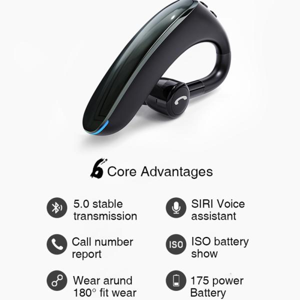 Graphene Horn Stereo Earphones Wireless Business Earhook Hands Free