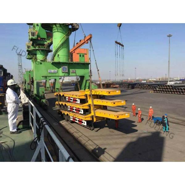 Q345B 3 Axles Mechanical Ladder 70T Low Bed Semi Trailer