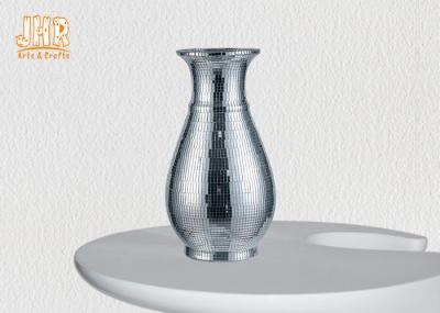 Os vasos de vidro da tabela da fibra de vidro do mosaico florescem a decoração da casa dos potenciômetros da planta de potenciômetros
