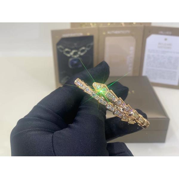  Serpenti Viper Bracelet Serpenti Viper 18 Kt Yellow Gold Bracelet With Pavé Diamonds