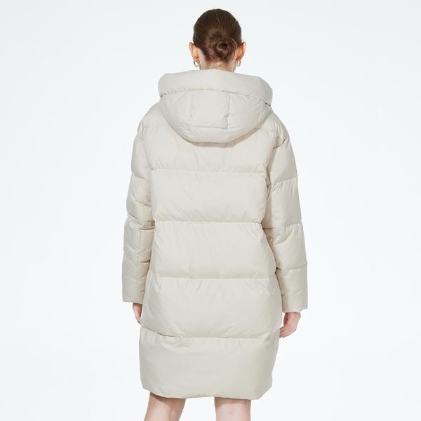 2XL 50 White Padded Jacket Polyester Off White Down Jacket Long