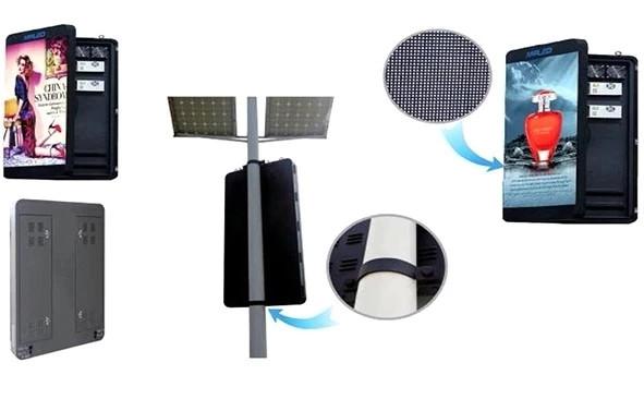 P6 LED Displays Street Light Pole , Light Sign Board H120 V120 Viewing Angle