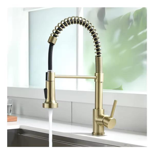 Kicthen Faucet 304 Stainless Steel Gold Pull Down Sprayer Spring Kitchen Mixer Faucet