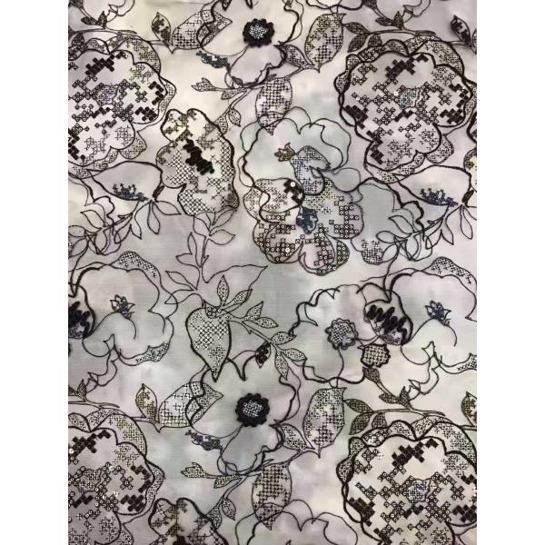 Покрашенный флористический Sequin шнурка вышил ткани платья ткани