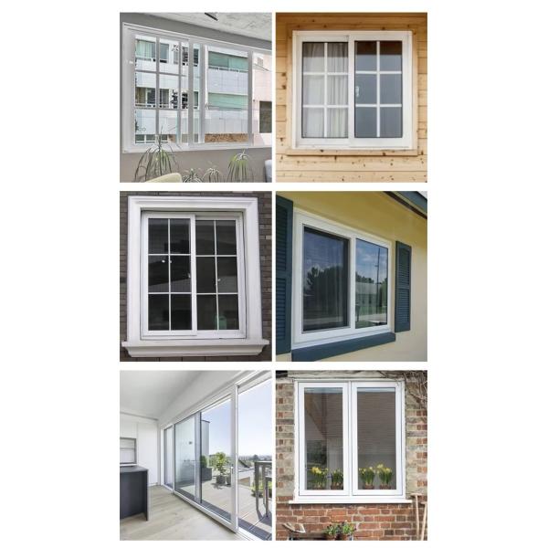 Pvc Upvc Vinyl Single Double Glass 4x4 Sliding Windows With Mosquito Net