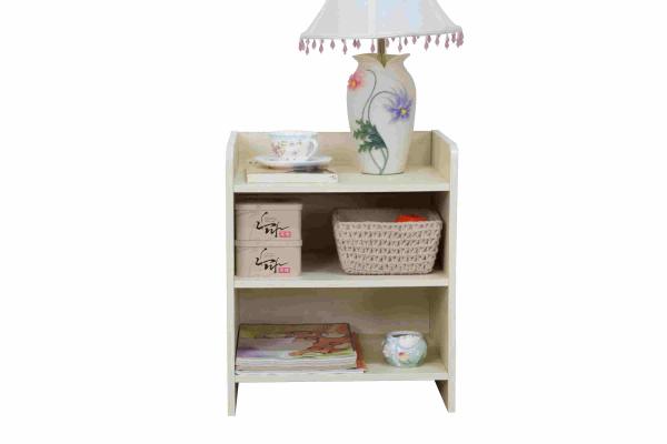 Durable Wooden White Small Night Stands 3 Tier Shelves Environment Friendly  