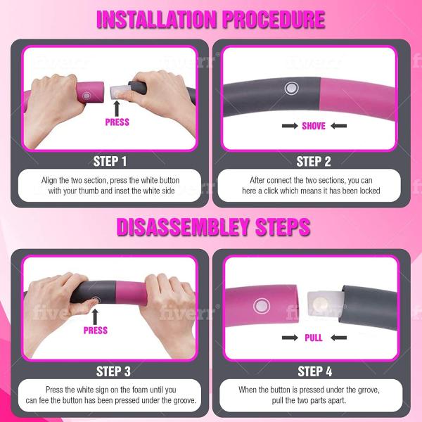 65cm 75cm Detachable Weighted Hula Hoop For Kids