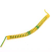 PUR cabo espiral amarelo-verde, fio de mola, cabo de bobina