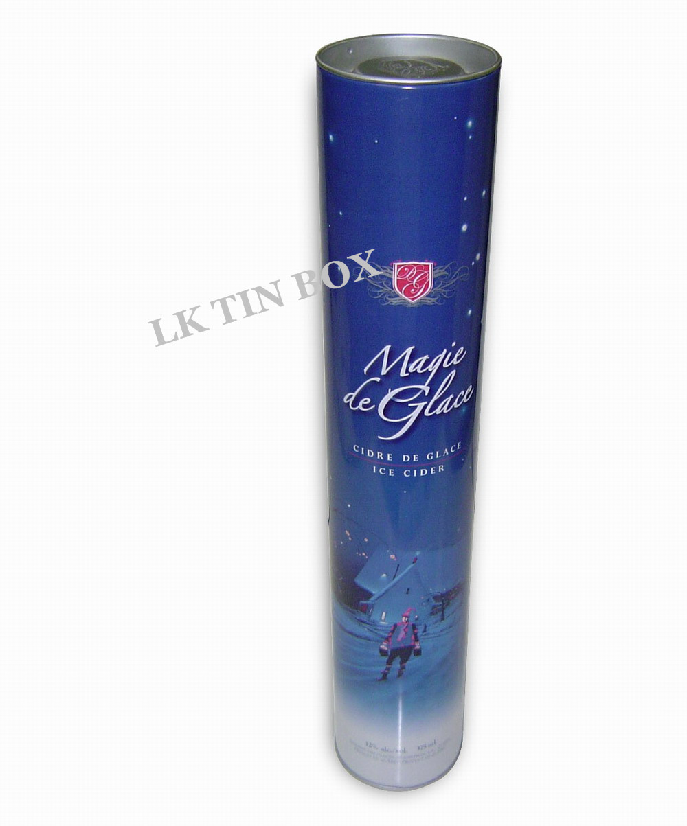 Cylinder 750ml Red Wine Bottle Packaging Box With Plug In Lid And Embossing