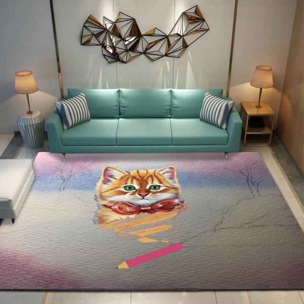 MOQ ONE Piece Printing outdoor kids Area play rug cheaper price polyester Bedroom Mat Rug