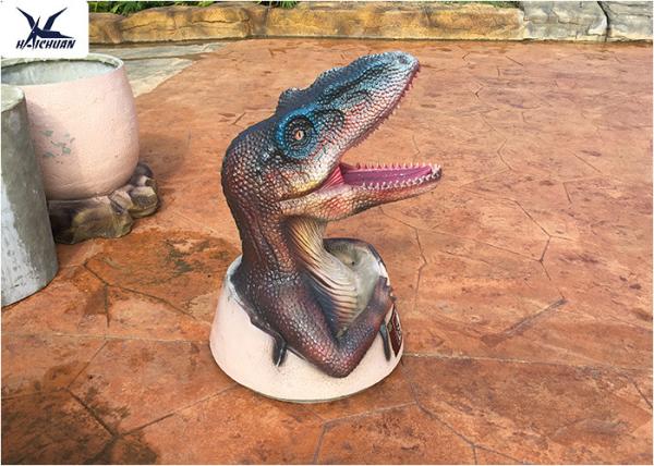 Funny Dinosaur Trash Can Custom Fiberglass Statues For Amusement Park / Playground