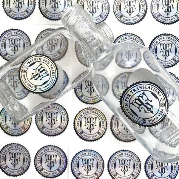 Customizable Hologram Waterproof Adhesive Printing Water Whisky Vodka Cider Liqueur Drinking Glass Bottle Packaging Labels