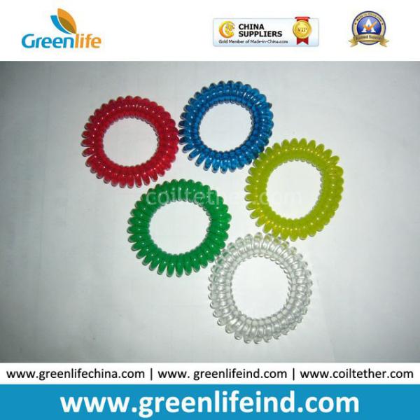 Expandable Round Various Color Coil Key Holders Safety Wrist Cord