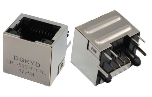 Single Port RJ45 shielded jack without transformer,10/100/1000BASE 8p8c connector