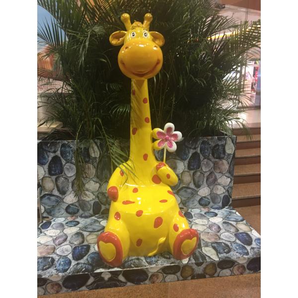 Shopping Mall Indoor 2 Meters Long Fiberglass Cartoon Animals Shape Seat Statues