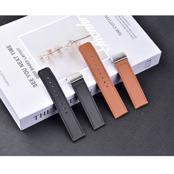 Quick-release Rectangular Genuine Leather Watch Strap · Customizable Colors And Logos