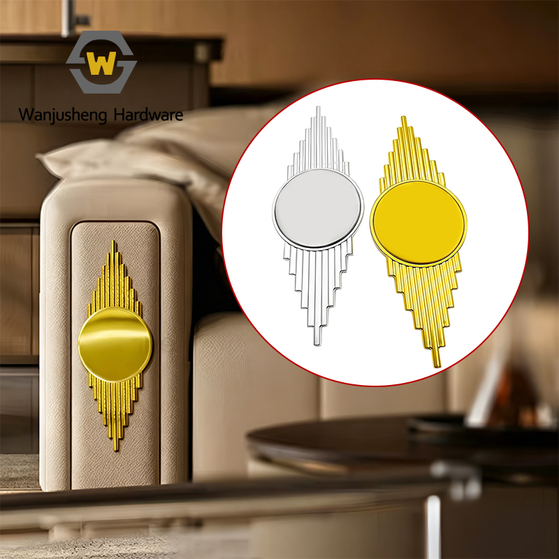 Wing-shaped Decorative Button Accessories for Sofas Round Gold-plated Furniture Decorative Buttons at the Center