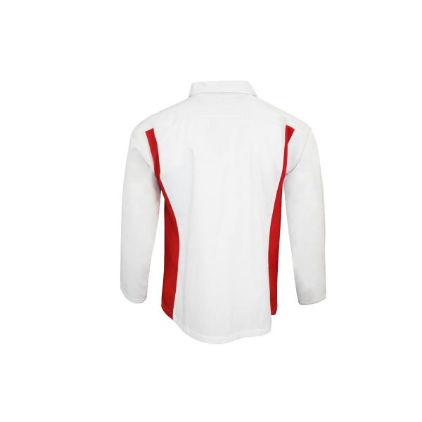 240G Red Contrast White Workwear Jacket 65 Polyester 35 Cotton Twill 2/1