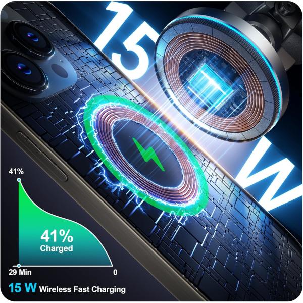Magic Circle Pro 15W Автомобильное беспроводное зарядное устройство Телефонный держатель Быстрая зарядка с магнитом